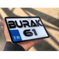 AppCity Kişiye Özel 3D Pleksi Dekor Motor Plaka, Bisiklet Pleksi Plaka